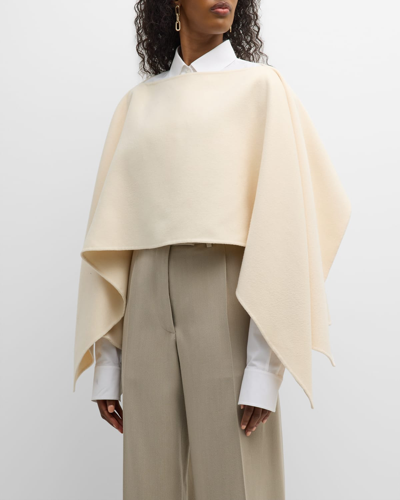 The Row Karin Cashmere Crop Poncho Top In Papyrus