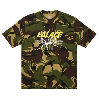 Pre-owned Palace Shocking Behaviour T-shirt 'woodland Camo' In Multi-color