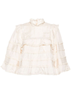 Isabel Marant Zalmara Lace-trim Silk Blouse In White