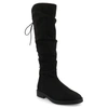 Journee Collection Women's Mirinda Wide Calf Rouched Stretch Knee High Boots In Black