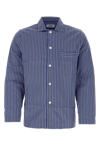 Tekla Camp-collar Striped Organic Cotton-poplin Pyjama Shirt In Printed