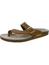 Mephisto Helen Womens Leather Slides Thong Sandals In White Calfskin Leather