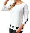 Angel Abstract Scoop Neck Top In White In White