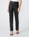 PAIGE STELLA VEGAN LEATHER STRAIGHT LEG IN BLACK