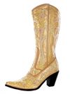 Helen's Heart Tall Sequin Boots In Gold In Gold
