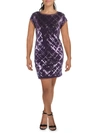 VINCE CAMUTO WOMENS SEQUINED MINI SHIFT DRESS