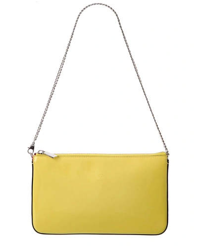 Christian Louboutin Loubila Patent Pouch In Yellow