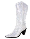 Helen's Heart Tall Sequin Boots In Silver In Silver