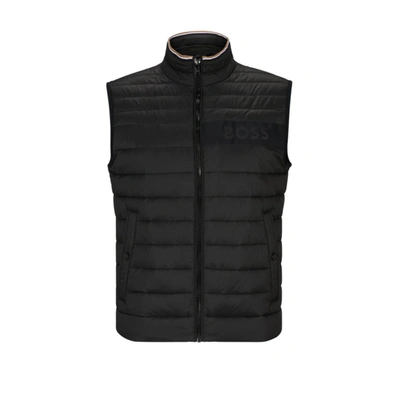 HUGO BOSS WATER-REPELLENT PADDED GILET WITH 3D LOGO TAPE