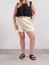 Gilli Relaxed Paper Bag Shorts In Cream In White