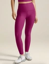 Beyond Yoga Spacedye Out Of Pocket High Waisted Midi Legging In Magenta Heather In California Merlot
