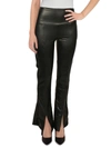 RD STYLE SERENITY WOMENS FAUX LETHER SPLIT HEM FLARED PANTS
