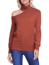 L AGENCE WOMENS RIBBED TRIM ONE SHOULDER SWEATER