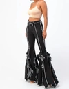 Purple Candy Flare Bell Bottom Pant In Black In Black
