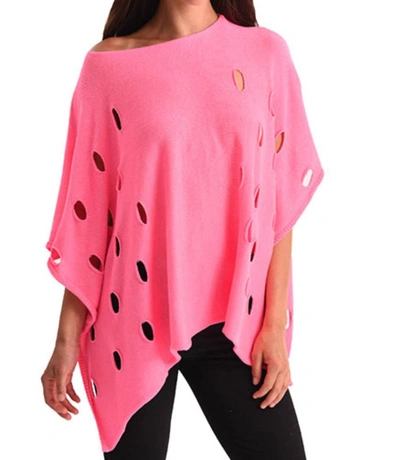 Angel Cut Out Poncho In Pink