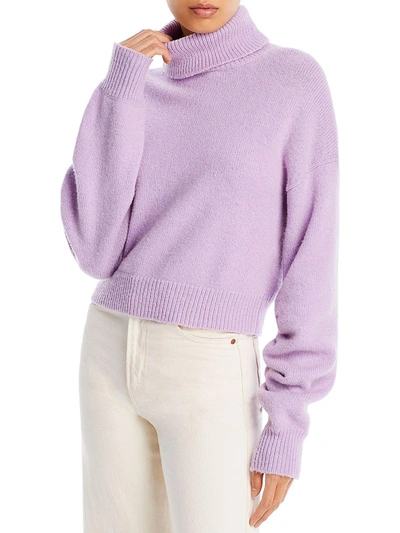 A.l.c Taryn Womens Wool Blend Ribbed Trim Pullover Sweater In Purple