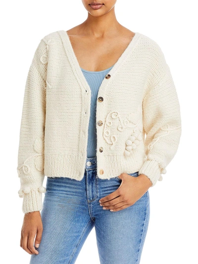 Rhode Nora Womens Alpaca Knit Cardigan Sweater In Beige