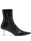PROENZA SCHOULER SPIKE POINTED TOE ANKLE BOOTS IN BLACK