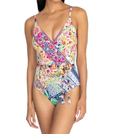 Johnny Was Locita Wrap One Piece In Multi In Pink