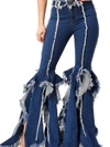 Purple Candy Flare Bell Bottom Pant In Medium Wash In Multi