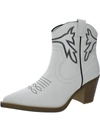Mia Womens Leather Block Heel Booties In Multi