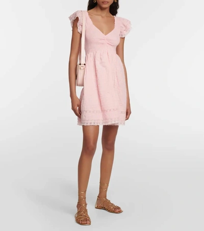 Loveshackfancy Athalia Cotton Mini Dress In Pink