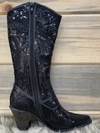 Helen's Heart Tall Sequin Boots In Black In Black