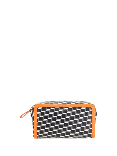 Pierre Hardy Cube Box Shoulder Bag In Black/white/orange