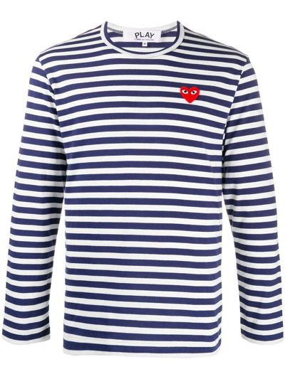 COMME DES GARÇONS PLAY COMME DES GARÇONS PLAY HEART LOGO STRIPED T-SHIRT