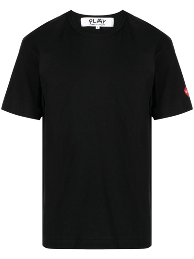 Comme Des Garçons Play Heart Logo-patch T-shirt In Black