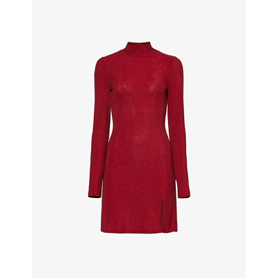 Reformation Hermia Dress In Red Sparkle