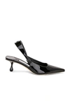 Jimmy Choo Amel 50 Logo-embellished Patent-leather Slingback Pumps In Black