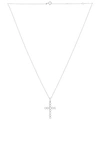 Greg Yuna Diamond Bezel Cross Necklace In Silver