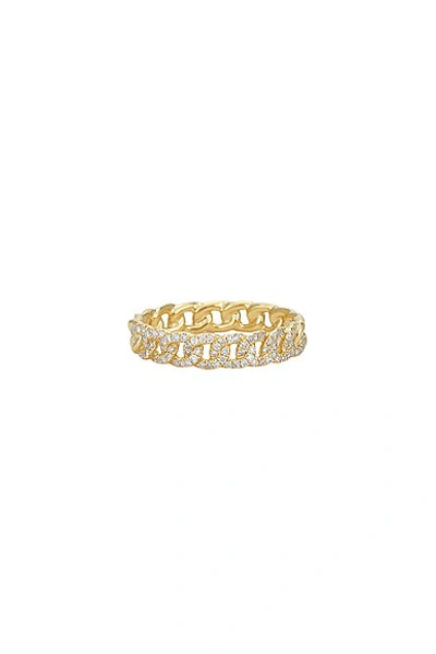 Greg Yuna Micro Cuban Half Diamond Ring In Gold