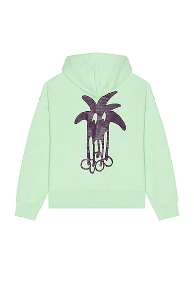 Palm Angels Douby Classic Hoodie In Light Green & Purple