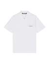 Palm Angels Cotton Polo With Hemline Slits And Ribbed Collar In White