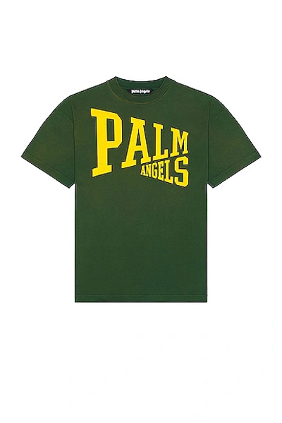 Palm Angels College Tee In Green
