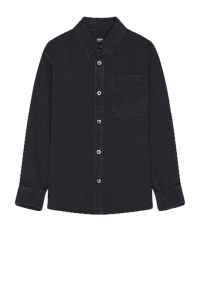 Apc Surchemise Basile Brodee Poitrine In Iak Dark Navy