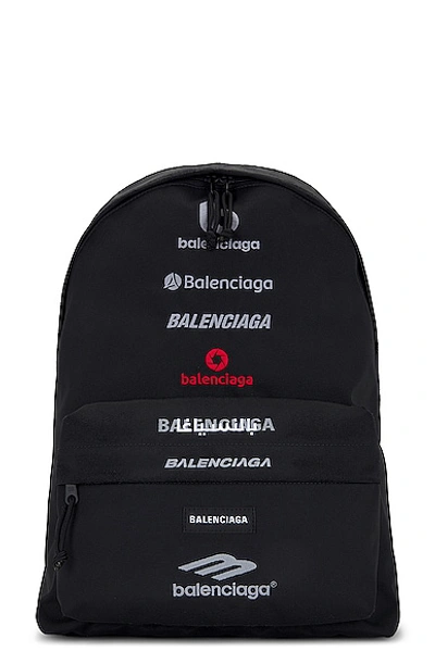 Balenciaga Explorer Logo Backpack In Black