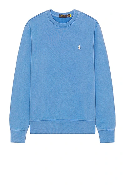 Polo Ralph Lauren Loopback Terry Crew In Summer Blue