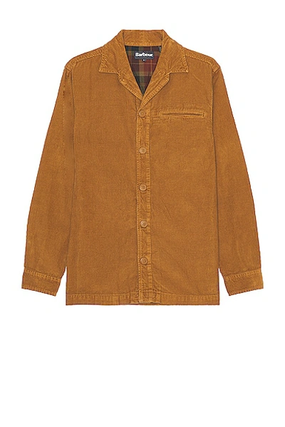 Barbour Casswell Overshirt In Orange