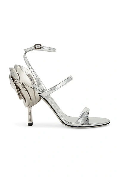 Valentino Garavani Archive Roserouche Sandal In Silver