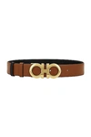 Ferragamo Reversible And Adjustable Gancini Belt In Sells & Nero