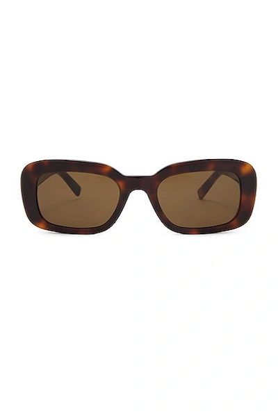 Saint Laurent Rectangular Sunglasses In Havana