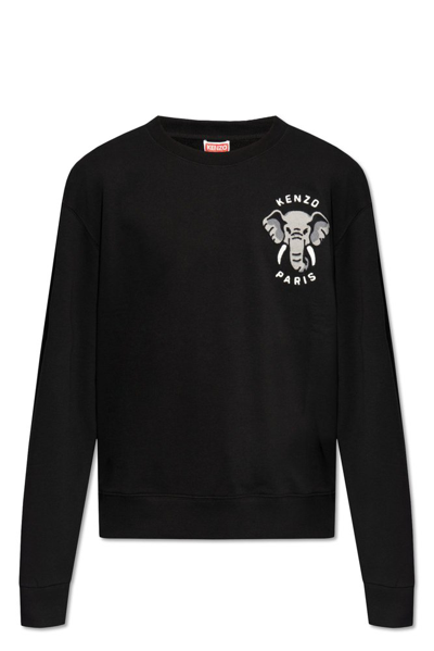 Kenzo Paris Cotton Sweatshirt In Black