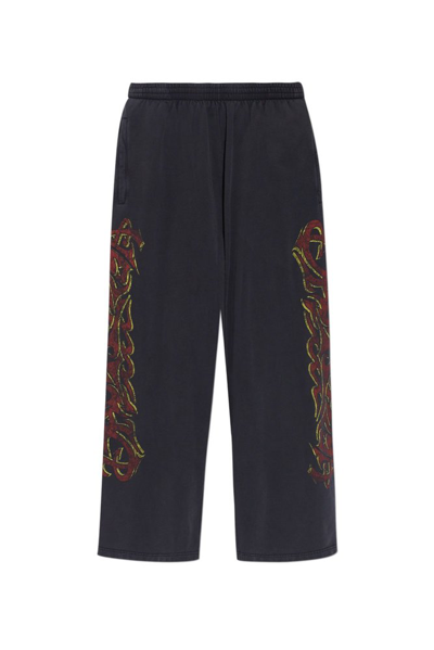 Balenciaga Baggy Trousers In Rubber Black