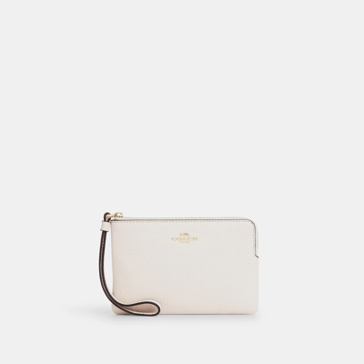 Coach Outlet Large Corner Zip Wristlet In Signature Canvas In Red