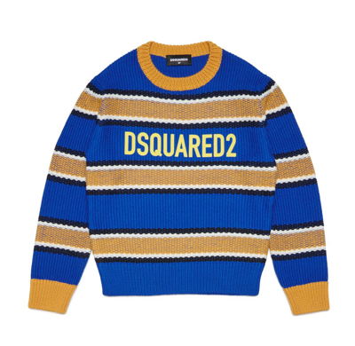 Dsquared2 Kids Striped Crewneck Jumper In Multi