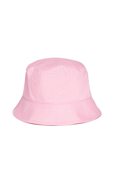 Marni Kids' Flocked-logo Bucket Hat In Pink