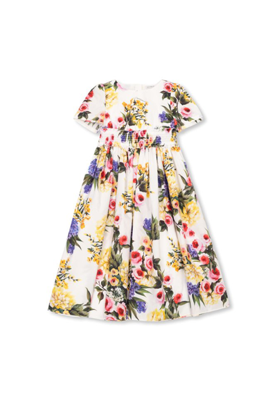 Dolce & Gabbana Kids Floral Printed Dress In Multi